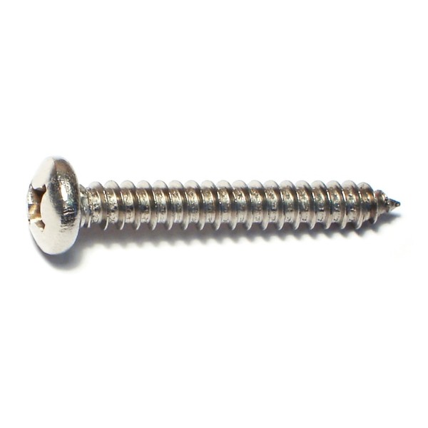 Midwest Fastener Sheet Metal Screw, #12 x 1-1/2 in, 18-8 Stainless Steel Pan Head Phillips Drive, 50 PK 53565